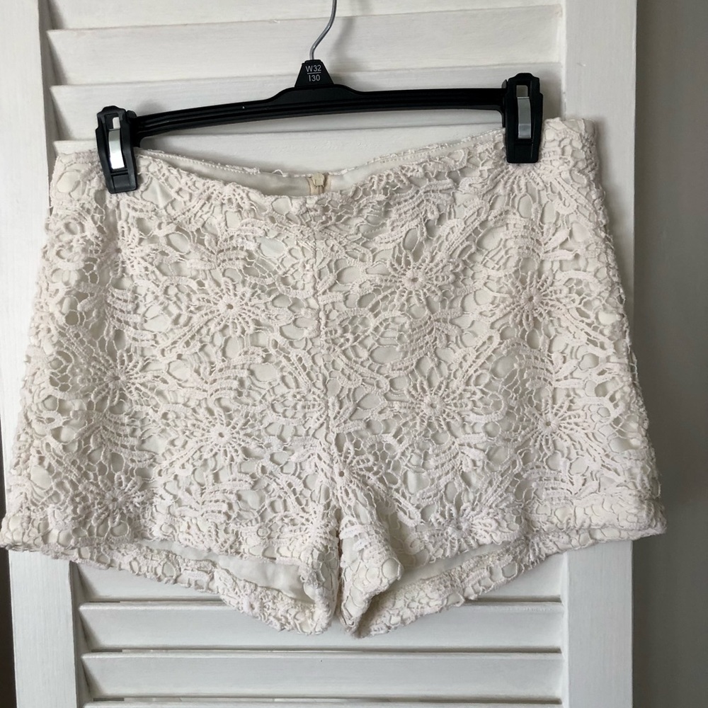 Monteau High Waisted Crochet Shorts, size medium